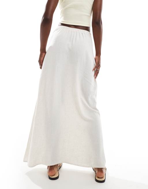 Miss Selfridge - Maxirok met linnenlook in naturel, 2 van 5