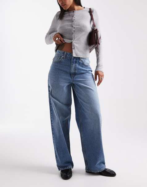 Miss Selfridge – Mellanblå, baggy jeans - view 1