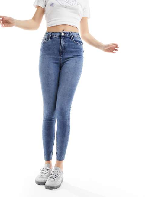 Miss Selfridge – Mellanblå, tvättade, skinny jeans, 5 av 5