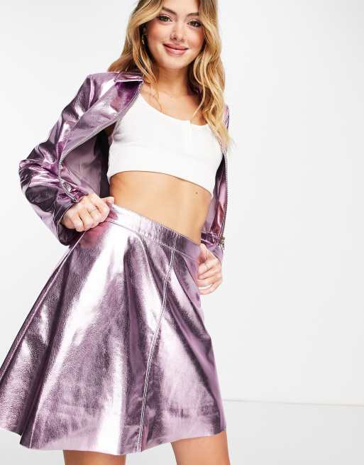 Pink metallic 2025 skater skirt