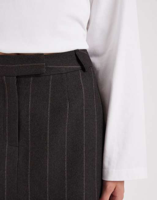 Miss Selfridge - Microgonna pantalone sartoriale spazzolata grigia gessata in coordinato, 2 di 5