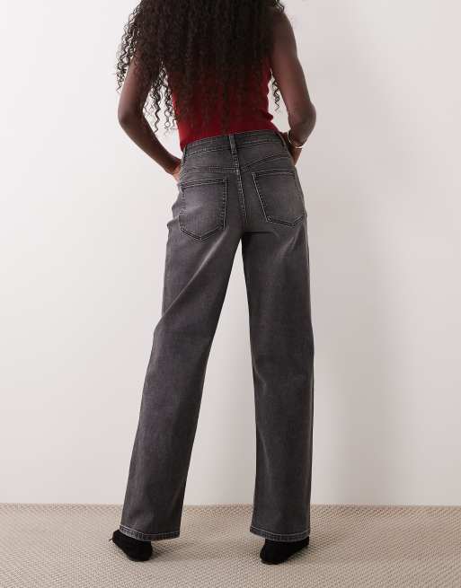 Miss Selfridge Mid-Rise Straight-Leg-Jeans in Anthrazit, 2 von 5