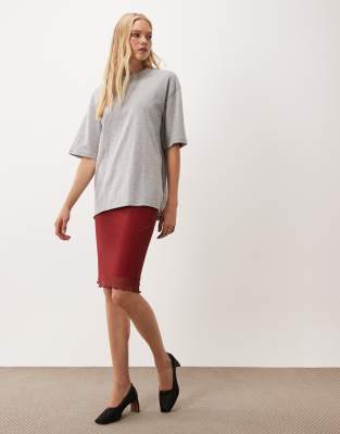 Miss Selfridge Midi Skirt In Red