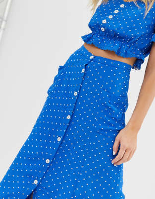 miss selfridge polka dot skirt