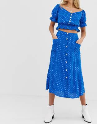 miss selfridge polka dot skirt