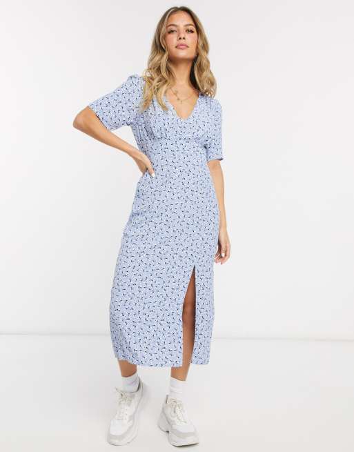 Blue midi shop tea dress