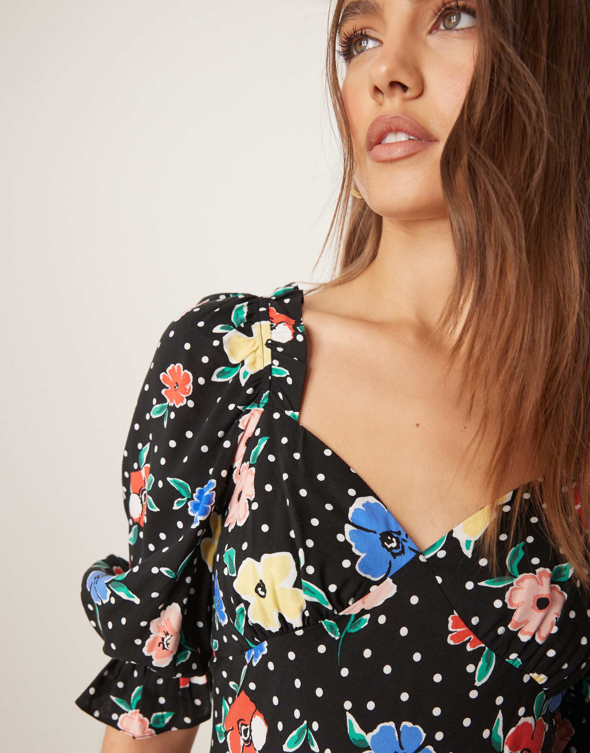 miss selfridge midi tea dress in floral print