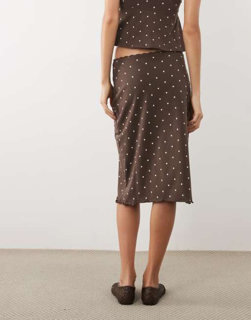 Miss Selfridge – Midirock mit Spitzenborte und Polka Dots, 3 von 5