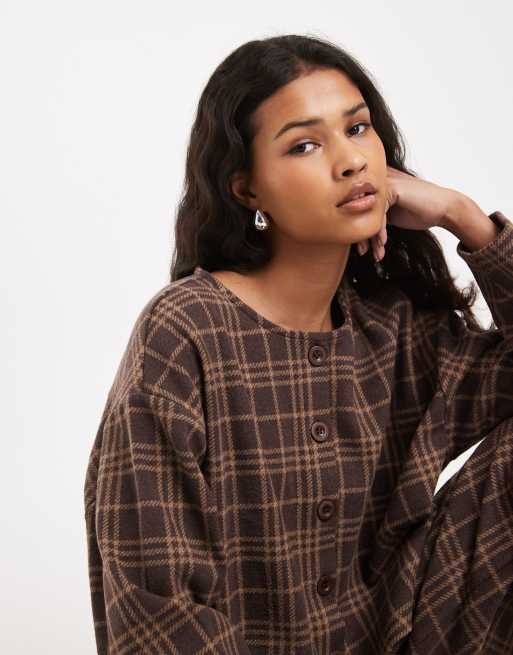 Miss Selfridge – Miękki prążkowany kardigan w kratkę, 3 z 4
