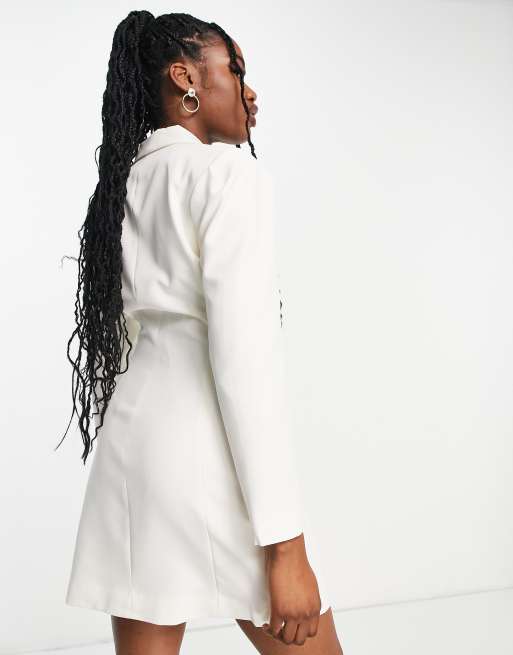 Miss Selfridge military blazer dress in ivory, 2 of 4