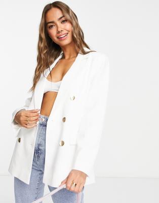 MISS SELFRIDGE MILITARY BLAZER IN IVORY-WHITE