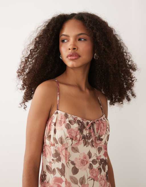 Miss Selfridge milkmaid maxi dress in floral print, 2 of 4