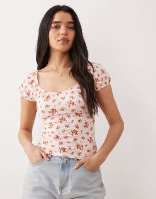 Miss Selfridge Milkmaid Top In White