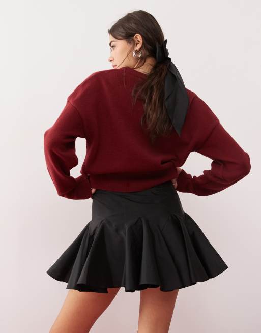 Miss Selfridge - Mini-jupe en taffetas - Noir, 2 de 5