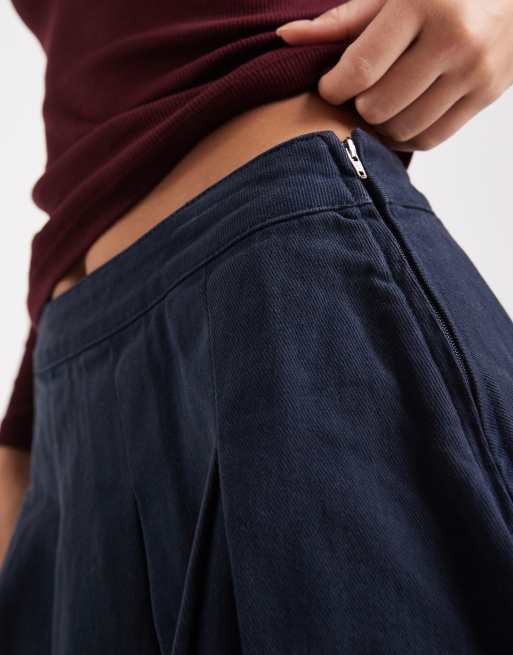 Miss Selfridge - Mini-jupe plissée d'ensemble - Bleu marine délavé, 4 de 5
