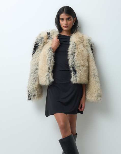 Miss Selfridge mini jurk met asymmetrische hals en gerimpelde details - view 1