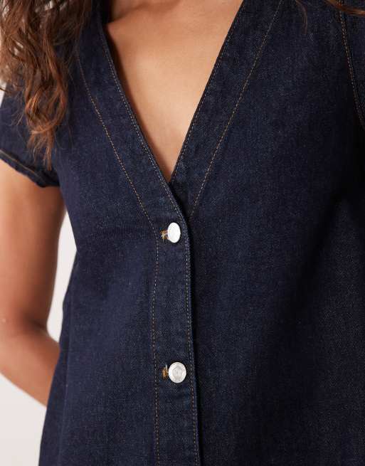 Miss Selfridge - Mini-jurk met korte mouwen en knoopsluiting, 3 van 4