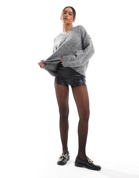 Miss Selfridge - Mini short van imitatieleer in zwart - view 1