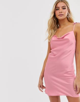 pink mini slip dress