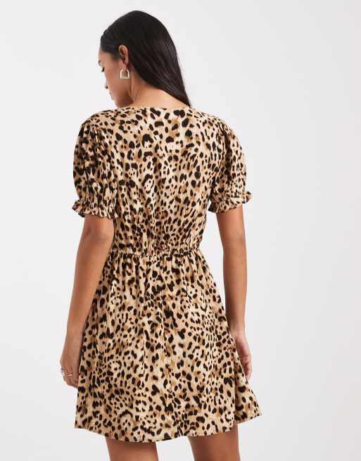Miss Selfridge mini tea dress in animal print, 3 of 4