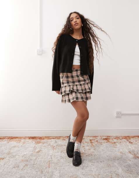 Miss Selfridge - Minigonna a quadri con volant - view 1
