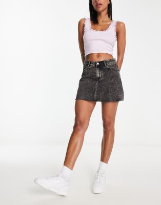 Miss Selfridge denim micro mini skirt in black wash  - ASOS Price Checker