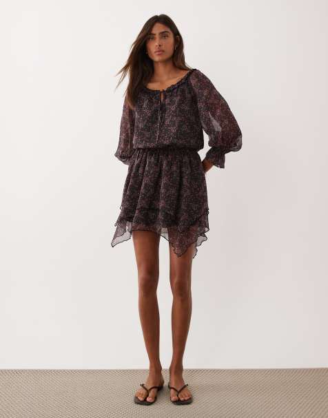 Miss Selfridge - Minikjole i chiffon med paisley-mønster - view 1