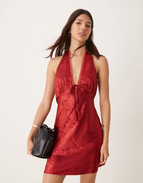 Miss Selfridge – Miniklänning i jacquard med halterneck - view 1