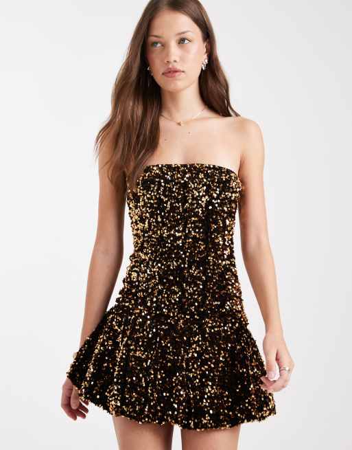 Miss Selfridge – Miniklänning med paljetter och ballongkant, 3 av 4