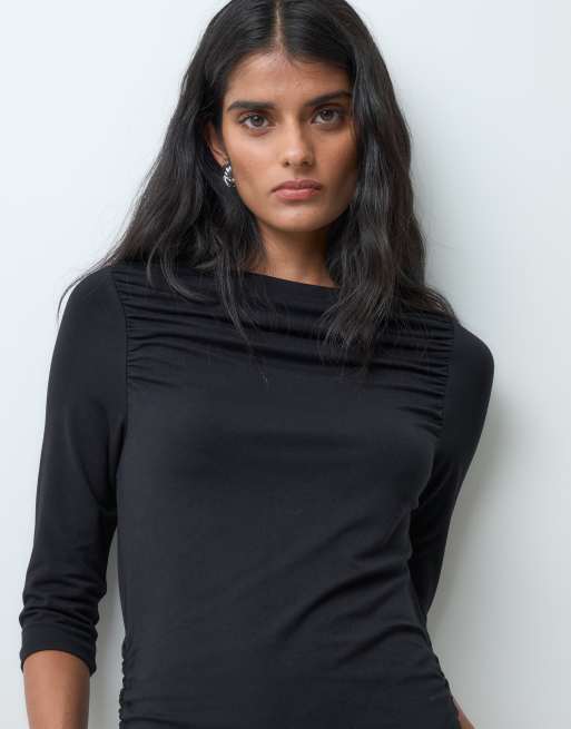 Miss Selfridge Minikleid mit U-Boot-Ausschnitt und Raffungen, 5 von 5