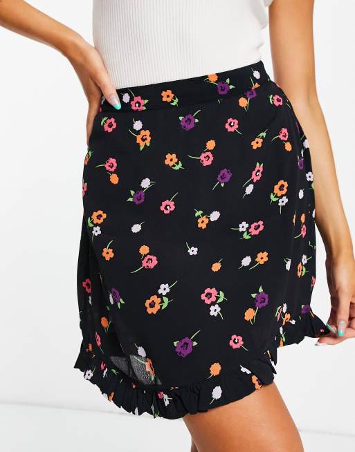 Miss Selfridge - Mininederdel med farverigt, småblomstret print, 3 af 4