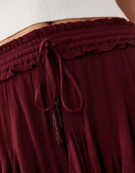 Miss Selfridge – Minirock in Feige mit Zipfelsaum, 4 von 5