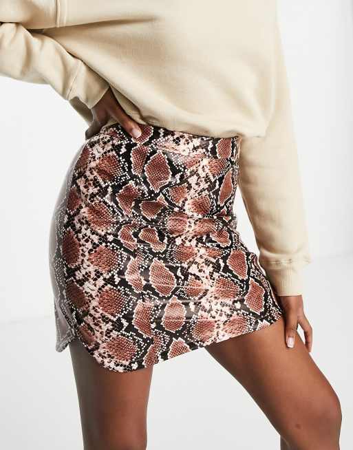 Miss Selfridge - Minirok van imitatieleer in slangenprint, 4 van 4