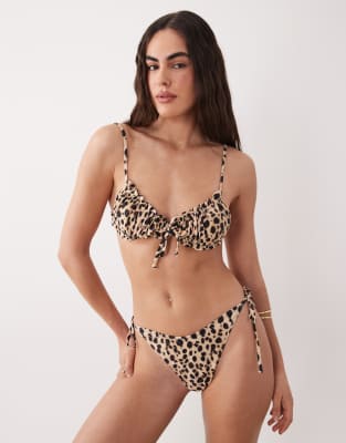 Miss Selfridge Mix And Match Scrunchie Bikini Top In Multi