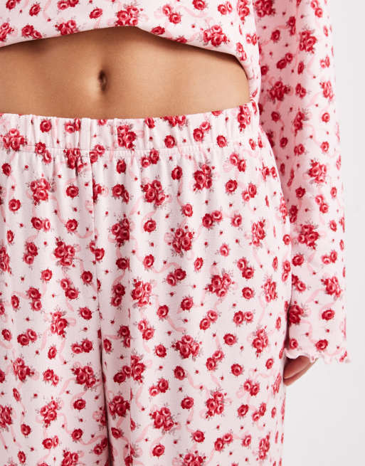 Miss Selfridge - Mix og match - Pyjamasbukser med blomstermønster i pointelle, 4 af 4