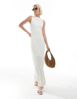 Miss Selfridge Mixed Texture Jersey Maxi Dress