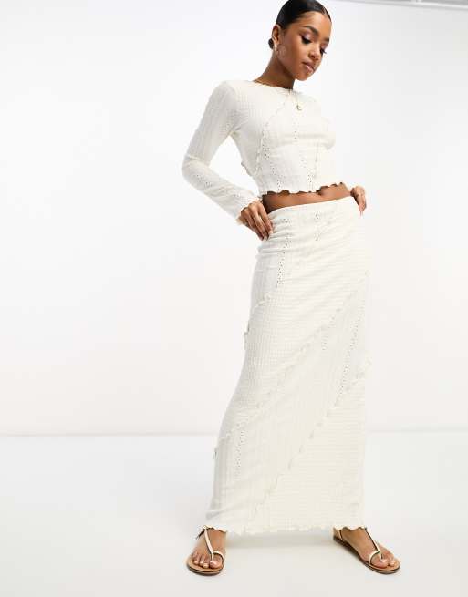 White midi skirt outlet co ord