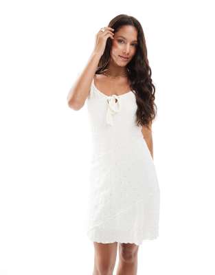 Miss Selfridge Mixed Texture Mini Tea Dress