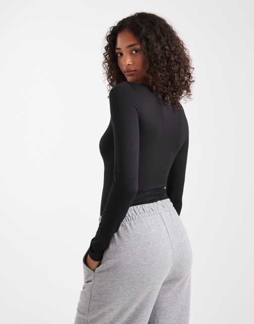 Miss Selfridge – Modelujące czarne body z dekoltem w łódkę, 4 z 4