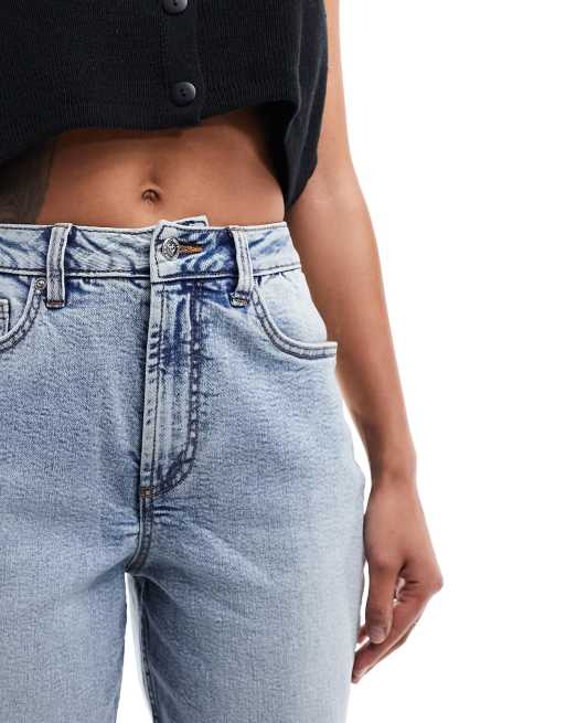 Miss Selfridge mom high waist jean in light acid wash blue, 5 of 5
