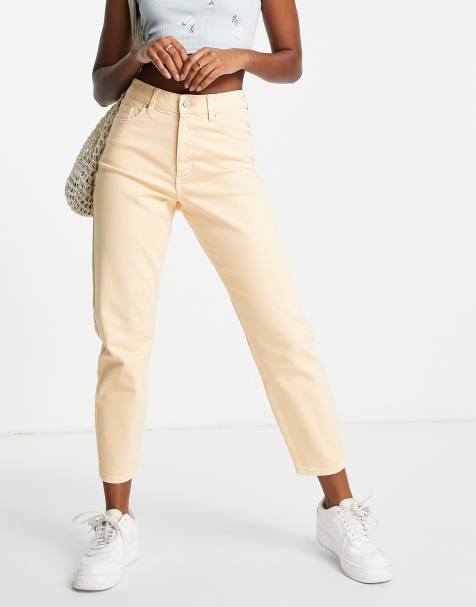 Miss Selfridge mom high waist jeans in apricot - view 1