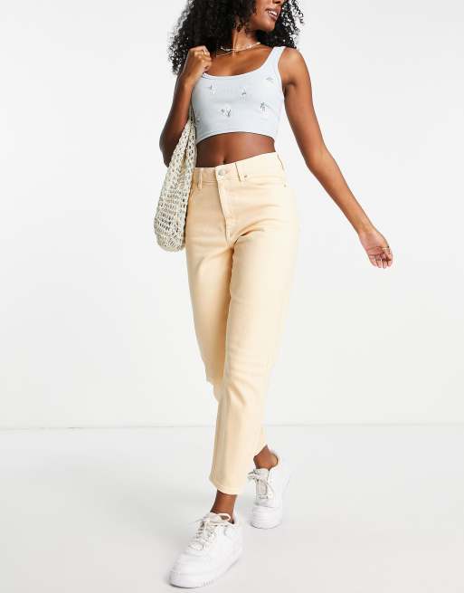 Miss Selfridge mom high waist jeans in apricot, 2 of 4