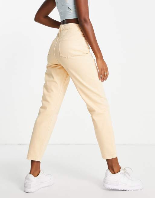 Miss Selfridge mom high waist jeans in apricot, 4 of 4