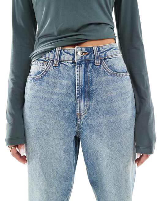 Miss Selfridge - Mom jeans a vita alta lavaggio chiaro, 5 di 5