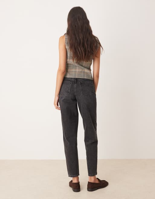 Miss Selfridge - Mom-jeans i sort vask, 4 af 5