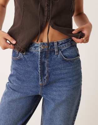 Miss Selfridge Mom Jeans In Blue