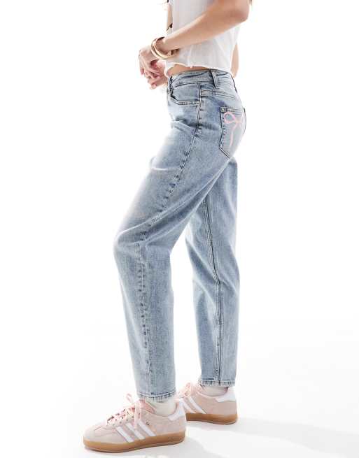 Miss Selfridge – Mom jeans med rosett på fickan, 4 av 5
