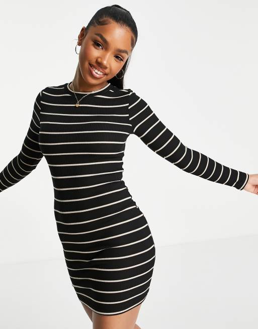 Black and white store striped tube dress