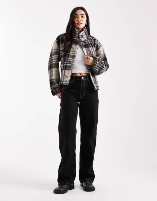 Miss Selfridge - Monokrom cropped jakke med tern, 2 af 4