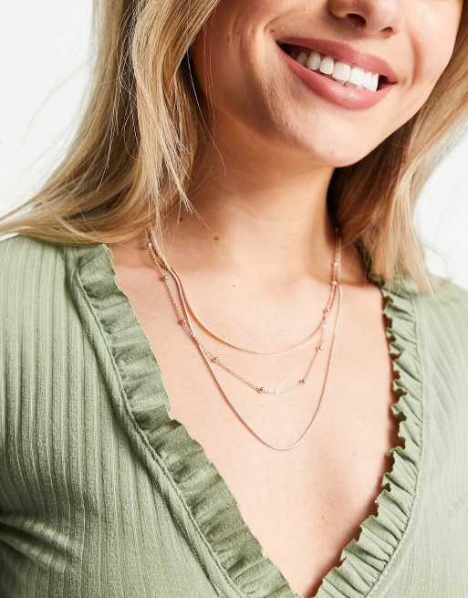 Elkie Dainty Necklace Set Gold